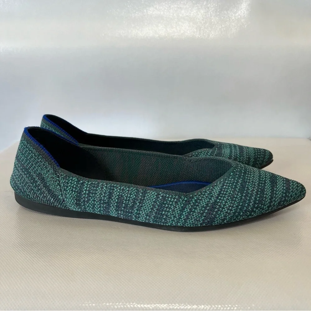Rothy’s The Point Aqua Heather Flats